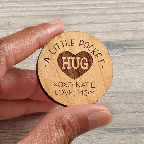Pocket Hug Personalized Wood Pocket Token- Natural