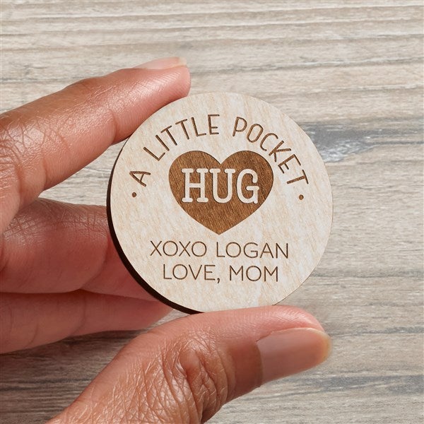 Pocket Hug Personalized Wood Pocket Token  - 36843