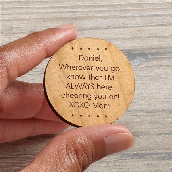 Personalized Wood Pocket Token - Write Your Message - 36844