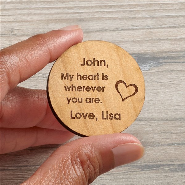 Military Love Personalized Wood Pocket Token  - 36850