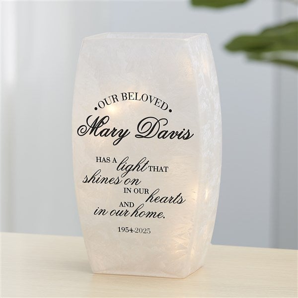 Personalized Small Frosted Tabletop Light - Memorial Light - 36866