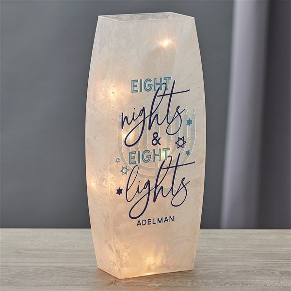 Hanukkah Personalized Small Frosted Tabletop Light  - 36867