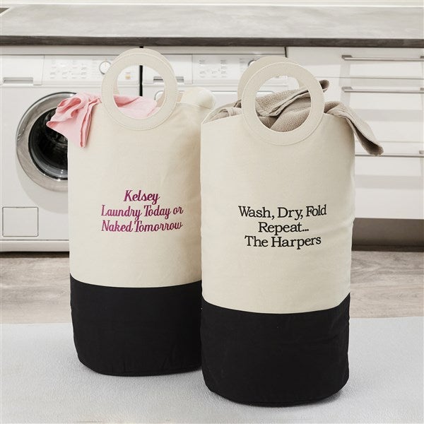 Write Your Own Embroidered Canvas Laundry Hamper  - 36870