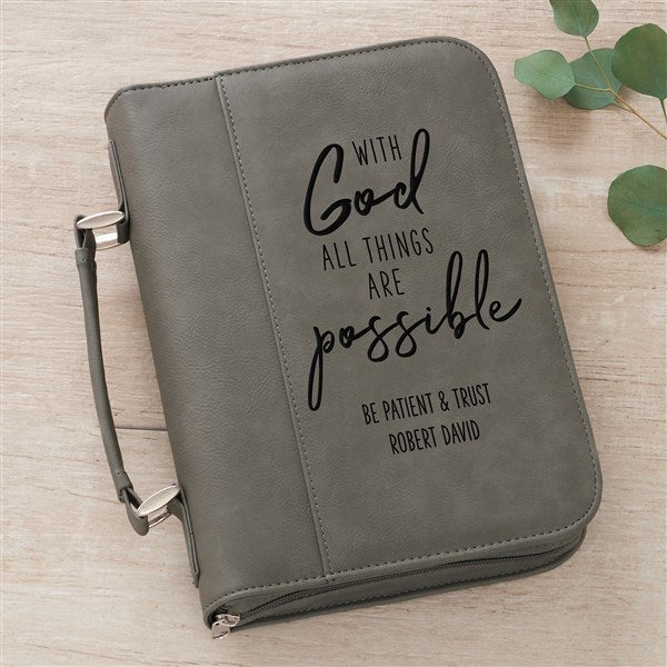 With God All Things Are Possible Personalized Bible Cover s - 36891