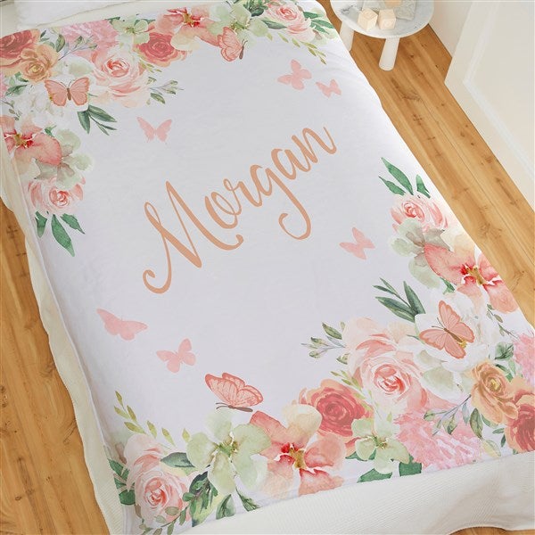 Personalized Baby Blankets for Girls - Butterfly Kisses - 36894