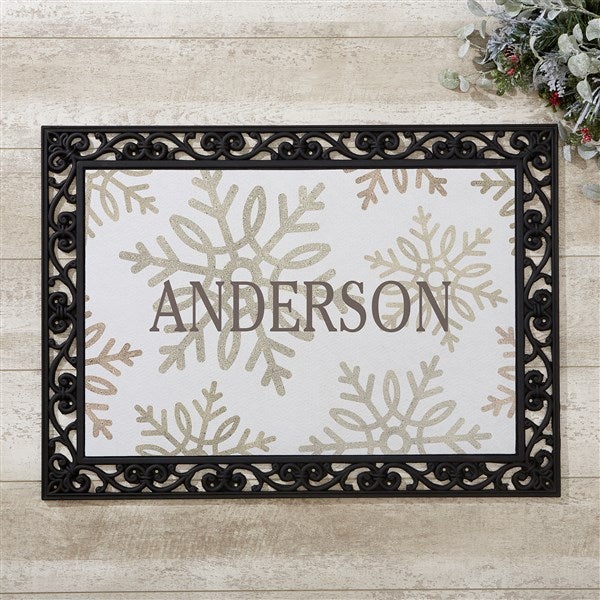 Personalized Doormats - Silver and Gold Snowflakes - 36907