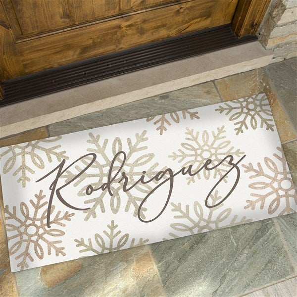 Personalized Doormats - Silver and Gold Snowflakes - 36907