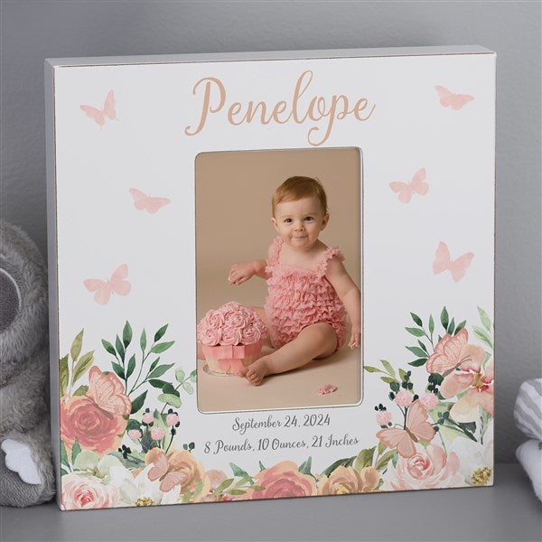 Butterfly Kisses Baby Girl Personalized Picture Frames  - 36909