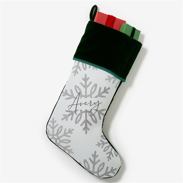 Personalized Christmas Stockings - Silver and Gold Snowflake - 36913