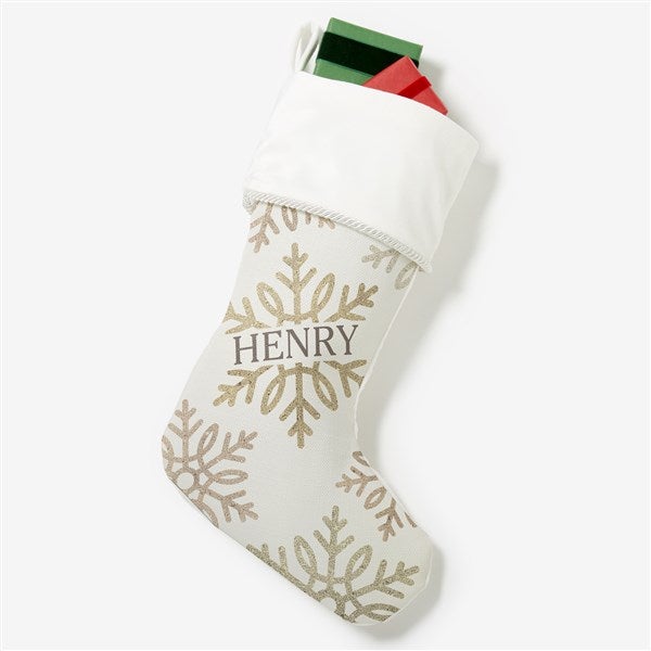 Personalized Christmas Stockings - Silver and Gold Snowflake - 36913