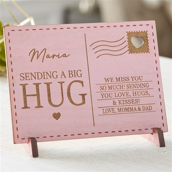 Personalized Wood Postcard - Sending Hugs - 36922