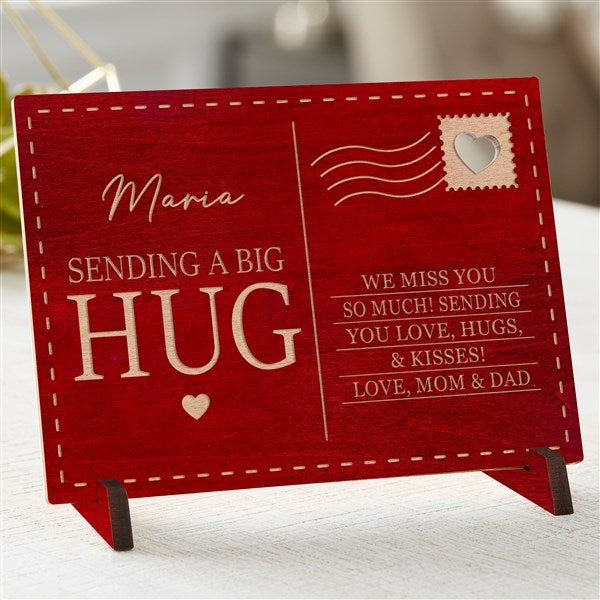 Personalized Wood Postcard - Sending Hugs - 36922