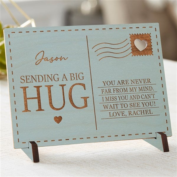 Personalized Wood Postcard - Sending Hugs - 36922