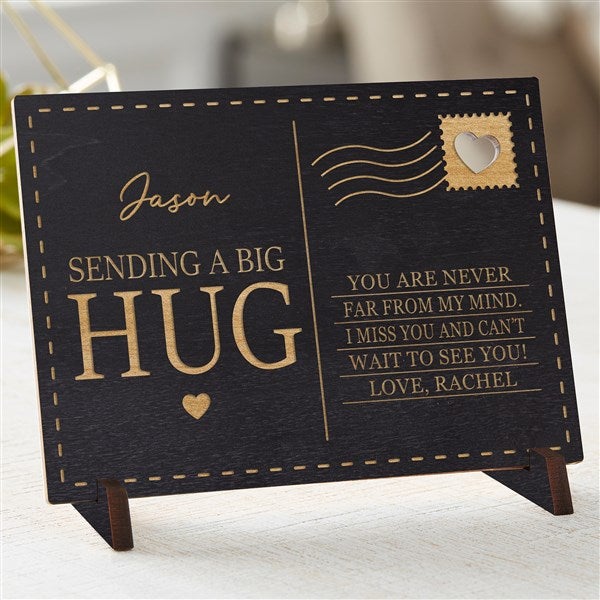 Personalized Wood Postcard - Sending Hugs - 36922