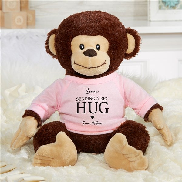 Sending Hugs Personalized Plush Monkey  - 36924