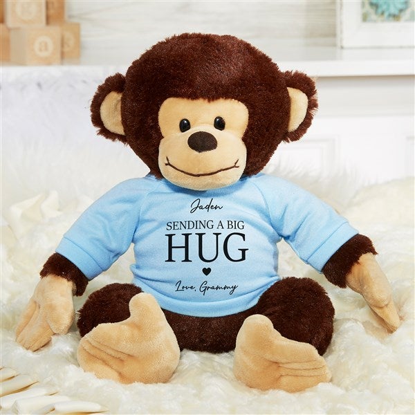 Sending Hugs Personalized Plush Monkey  - 36924