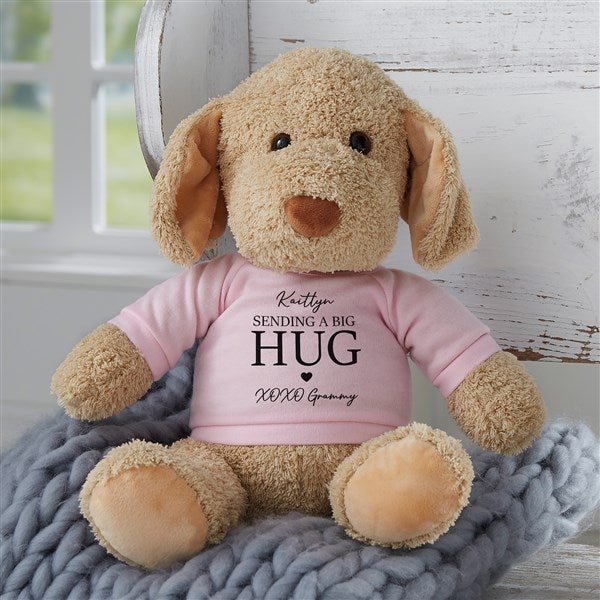 Sending Hugs Personalized Plush Dog Stuffed Animal  - 36926