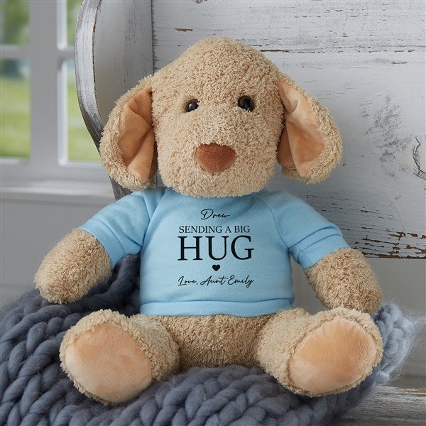 Sending Hugs Personalized Plush Dog Stuffed Animal  - 36926