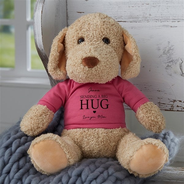 Sending Hugs Personalized Plush Dog Stuffed Animal  - 36926