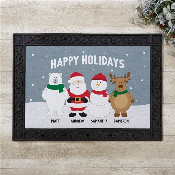 Personalized Christmas Doormats - Santa and Friends - 36977
