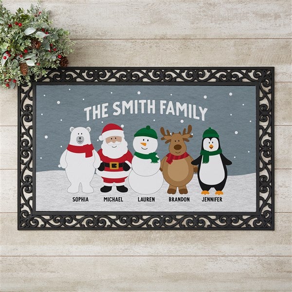 Personalized Christmas Doormats - Santa and Friends - 36977