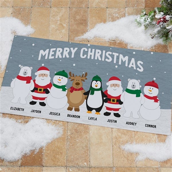 Personalized Christmas Doormats - Santa and Friends - 36977