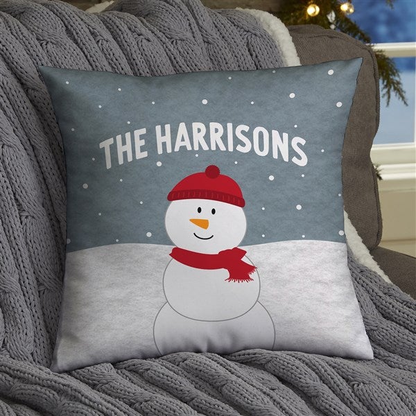Personalized Christmas Throw Pillow - Santa and Friends - 36978