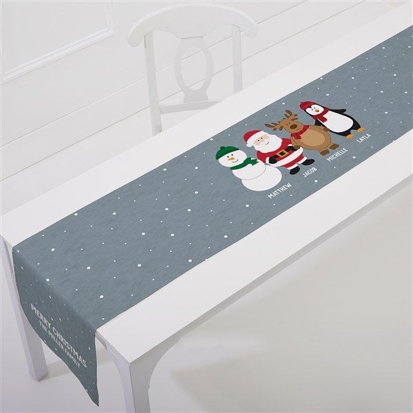 Personalized Christmas Table Runner - Santa and Friends - 36985