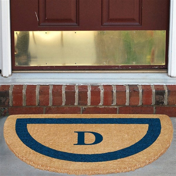 Monogrammed Single Frame Half Round Coir Doormat - 36989D