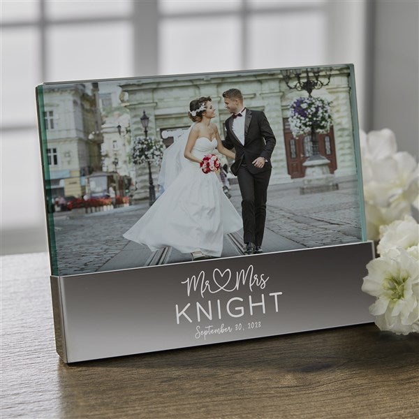 Personalized Anniversary Picture Frame Infinite Love Engraved Wedding Glass Block Picture Frame