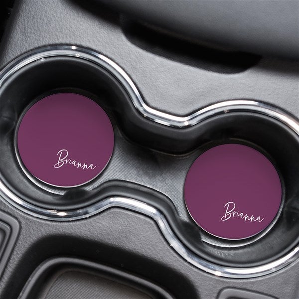 Trendy Script Name Personalized Car Coaster Set - 36999