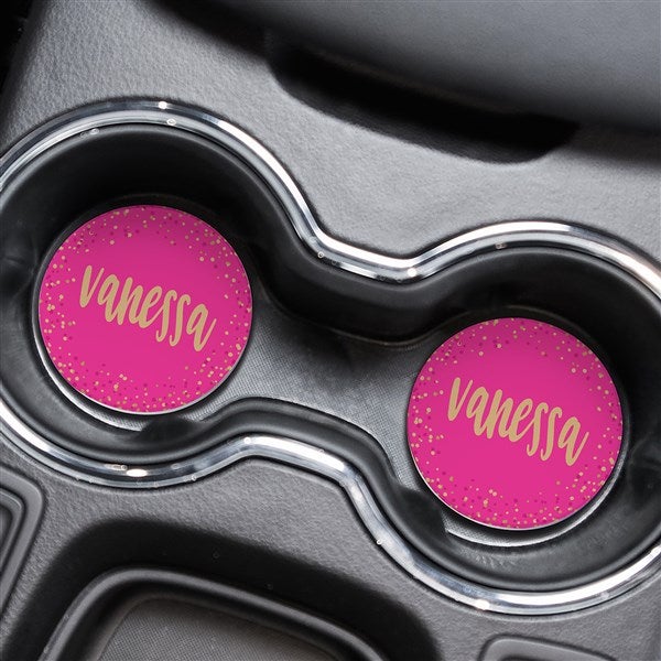 Sparkling Name Personalized Car Coaster Set - 37001