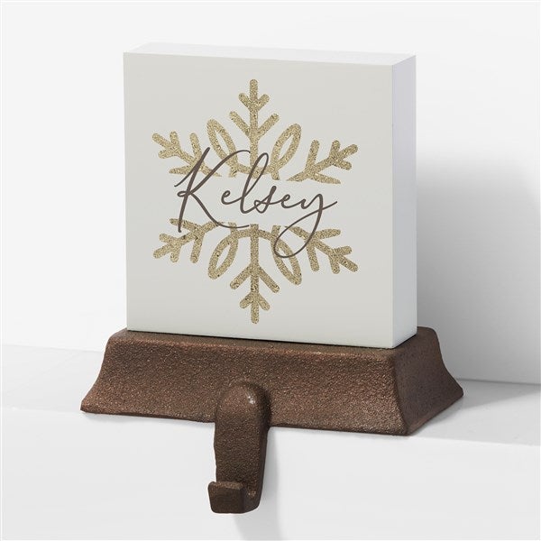 Personalized Stocking Holders - Silver and Gold Snowflakes - 37030