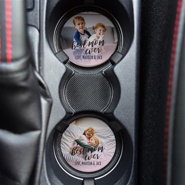 Best Mom Ever Personalized Photo Car Coaster Set - 37033