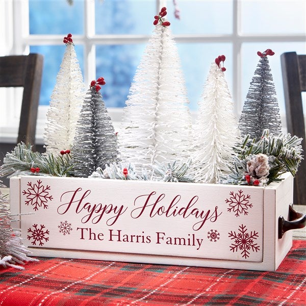 Personalized Wood Centerpiece Box - Winter Wonderland - 37055