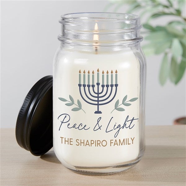 Spirit of Hanukkah Personalized Farmhouse Candle Jar  - 37057