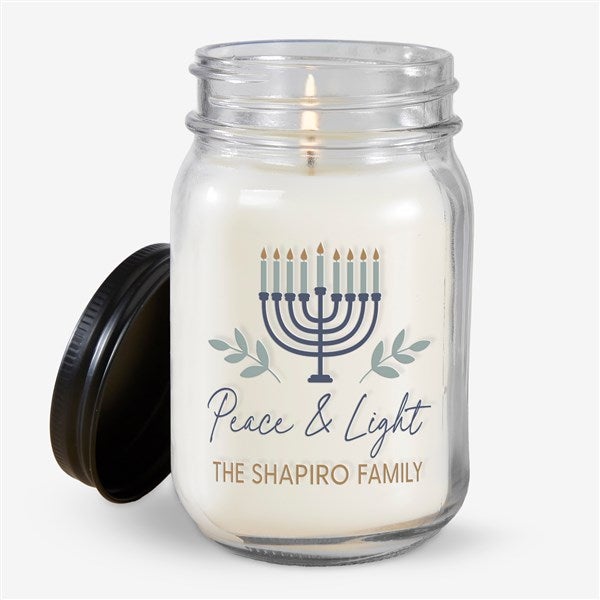 Spirit of Hanukkah Personalized Farmhouse Candle Jar  - 37057