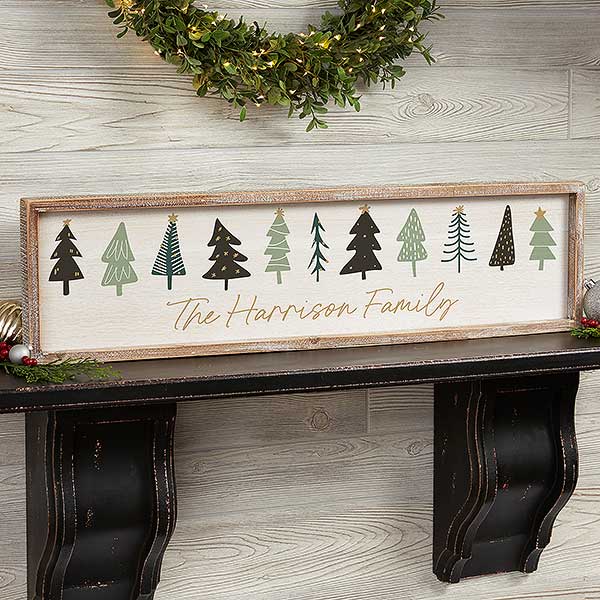 Personalized Barnwood Frame Wall Art - Christmas Aspen - 37071