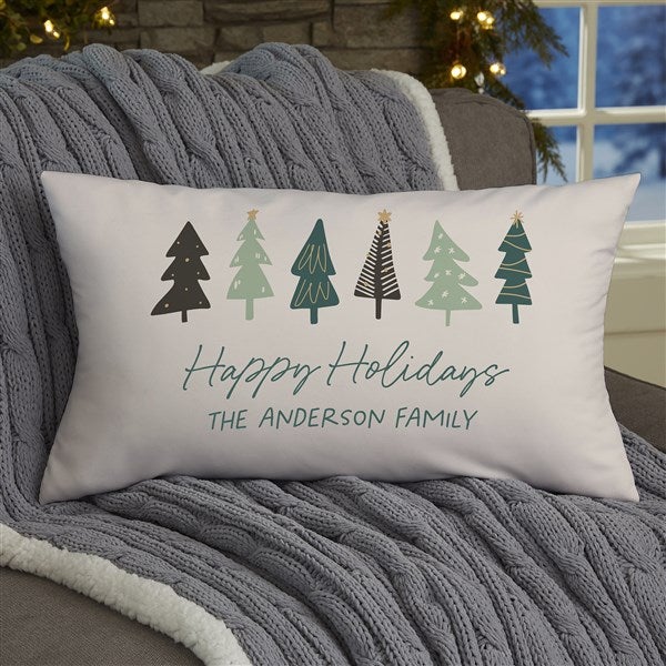 Christmas Aspen Personalized Lumbar Velvet Throw Pillow