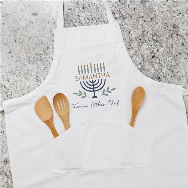 Spirit of Hanukkah Menorah Personalized Apron & Potholder  - 37077