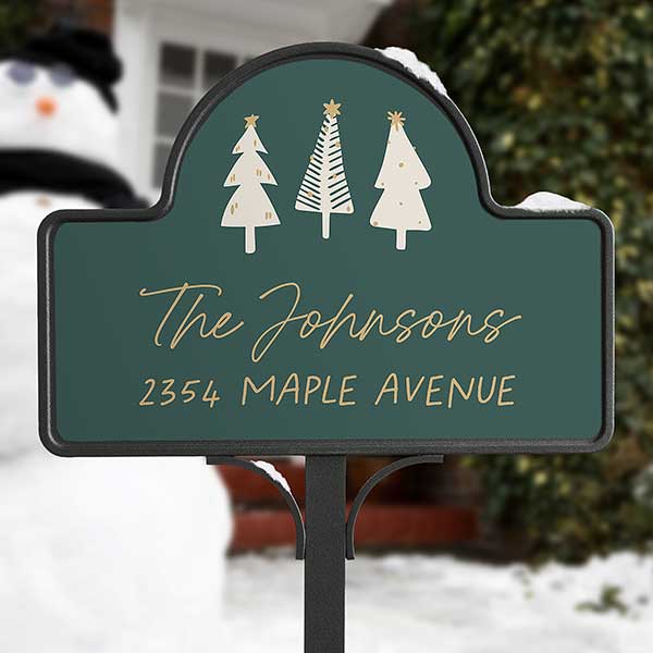 Personalized Magnetic Garden Sign - Christmas Aspen - 37084