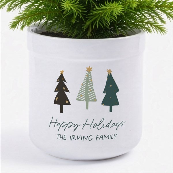 Personalized Outdoor Flower Pot - Christmas Aspen - 37088