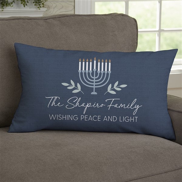 Spirit of Hanukkah Menorah Personalized Throw Pillow  - 37090