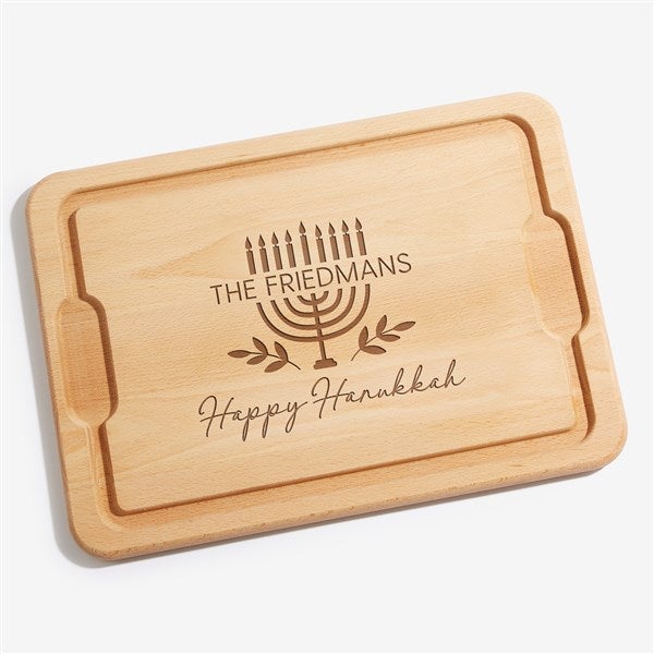 Spirit of Hanukkah Menorah Personalized Maple Cutting Boards - 37092