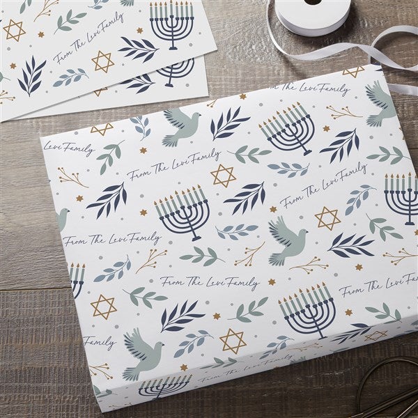 Spirit of Hanukkah Personalized Wrapping Paper  - 37094