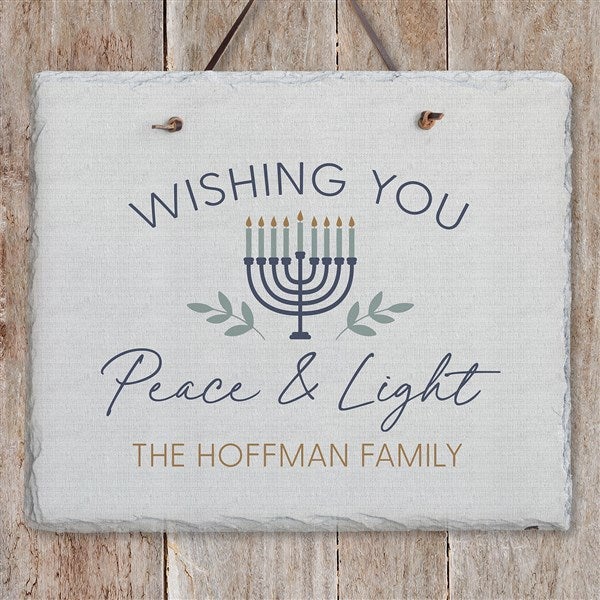 Personalized Slate Plaque - Spirit of Hanukkah - 37098