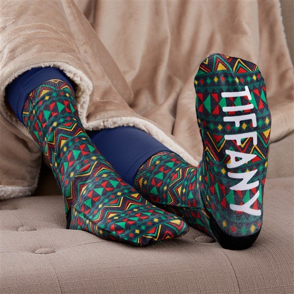 Kwanzaa Personalized Adult Socks  - 37106