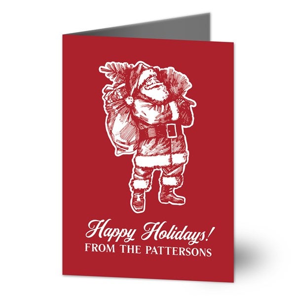 Retro Santa Personalized Christmas Card  - 37120