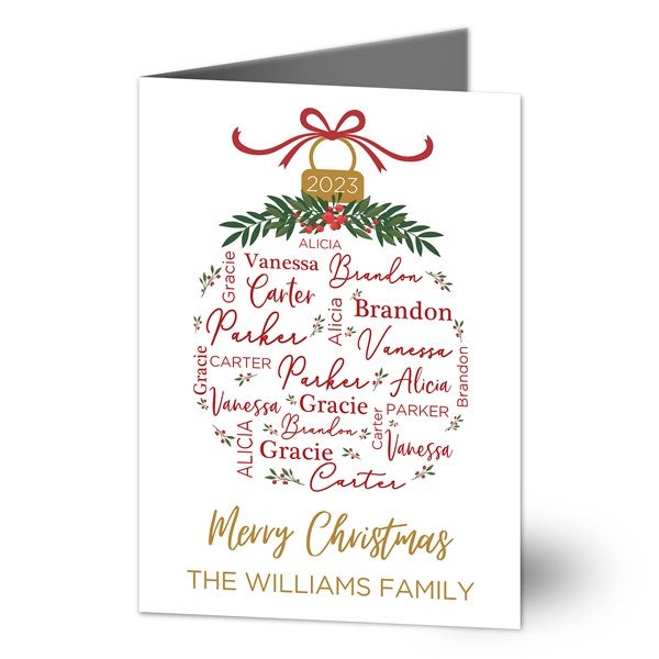 Merry Family Personalized Holiday Card Signature