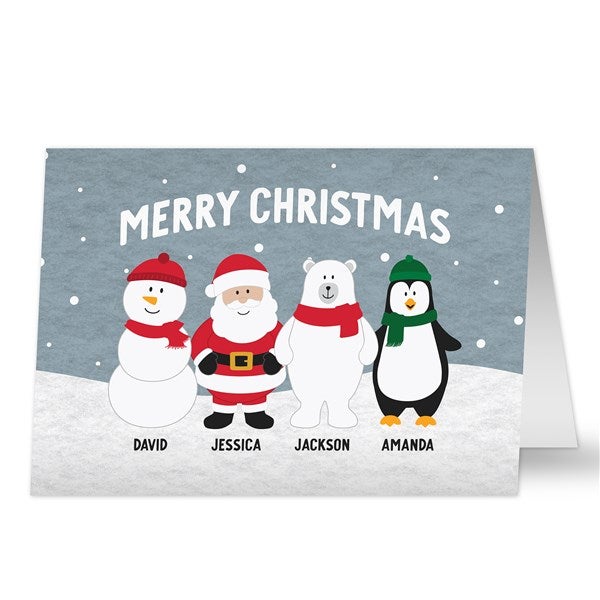 Personalized Christmas Card - Santa and Friends - 37124